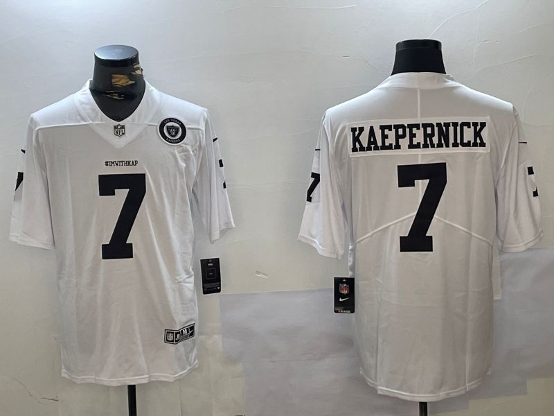 Men Oakland Raiders #7 Kaepernick White 2024 Nike Vapor Limited NFL Jersey style 1